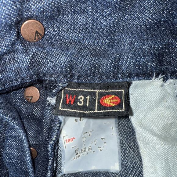 Energie Sixty Italy Y2k Button Straight Jeans Mens 32x32 Blue Denim Distressed - Picture 7 of 11